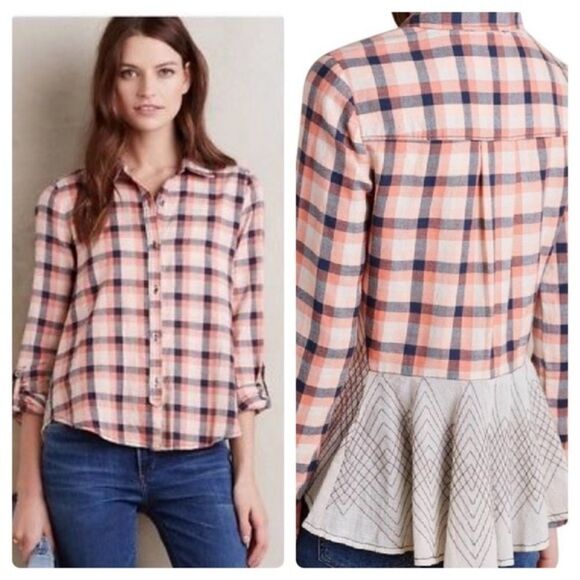 Holding Horses Cedar Grove Plaid Button Down Sz 4 - Picture 1 of 7